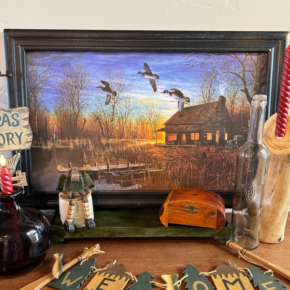 Rustic Cabin Wooden Welcome Sign Oars Fish Vintage Grandpa Fishing Decor - Picture 4 of 17